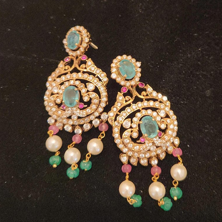 Regal Victorian Pumpkin Bead 92.5 Silver Necklace Set