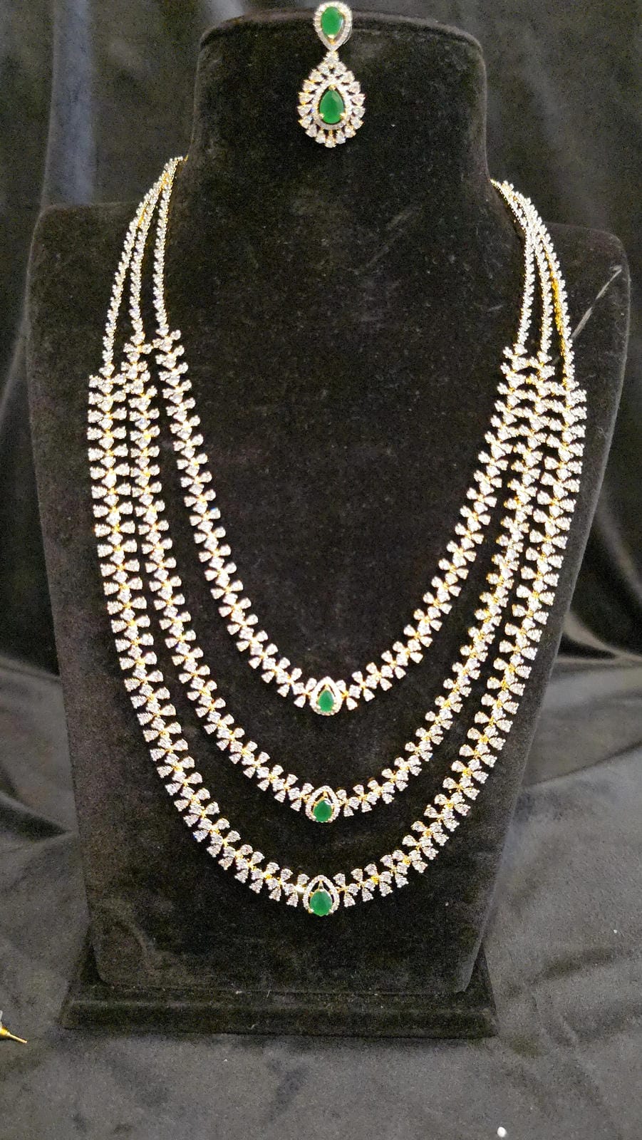 Triple Layered Emerald Stone Haram