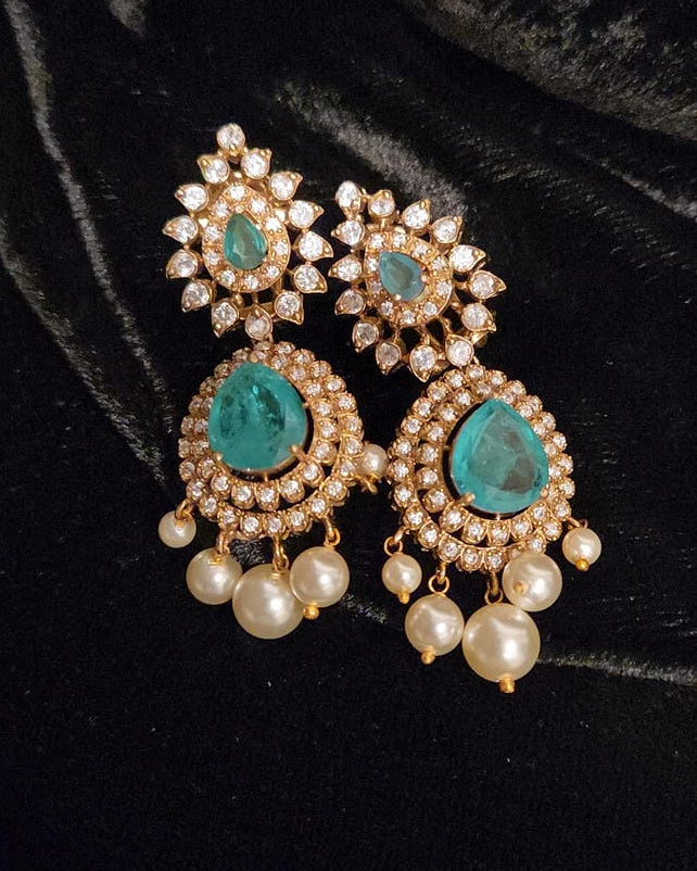 Diamond Finish Kante Set 92.5 Silver Floral Design