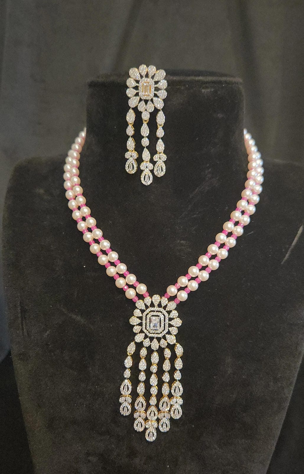 Double Layer Pearl Bridal Set