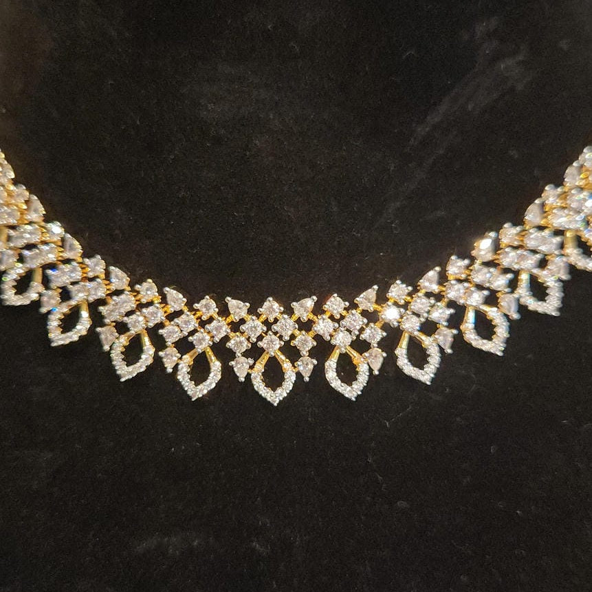 Sparkling Diamond Finish CZ Necklace Set