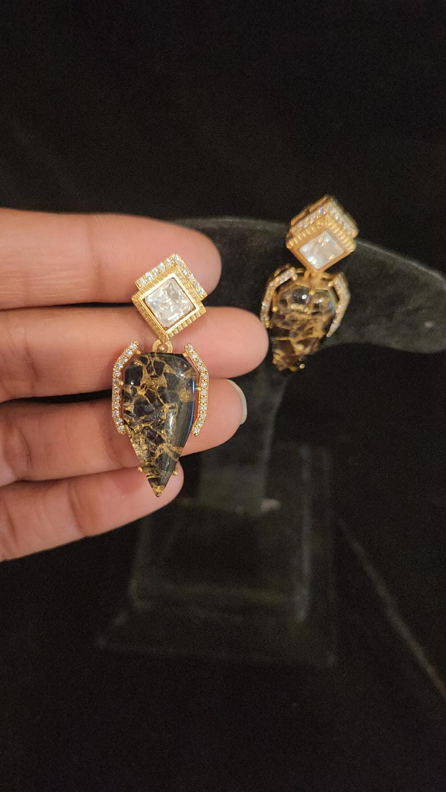 Exotic Fire Stone Earrings