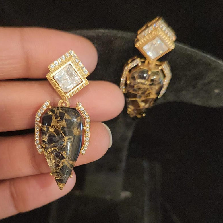 Exotic Fire Stone Earrings