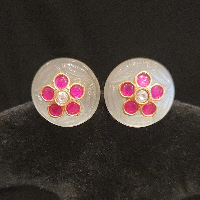Authentic Kundan Floral Studs