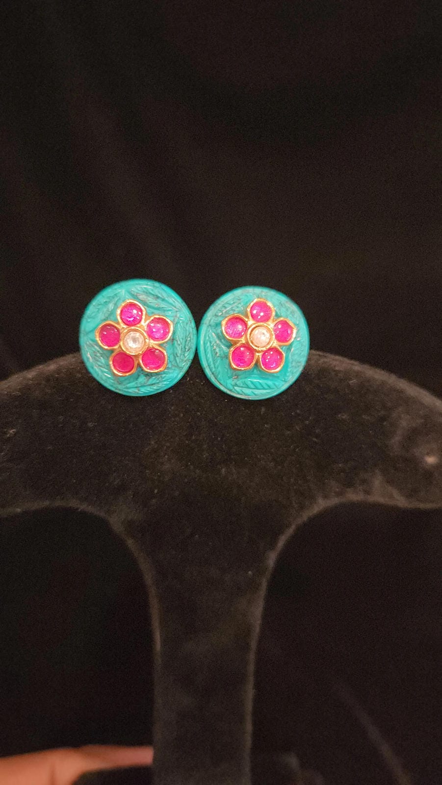 Authentic Kundan Floral Studs