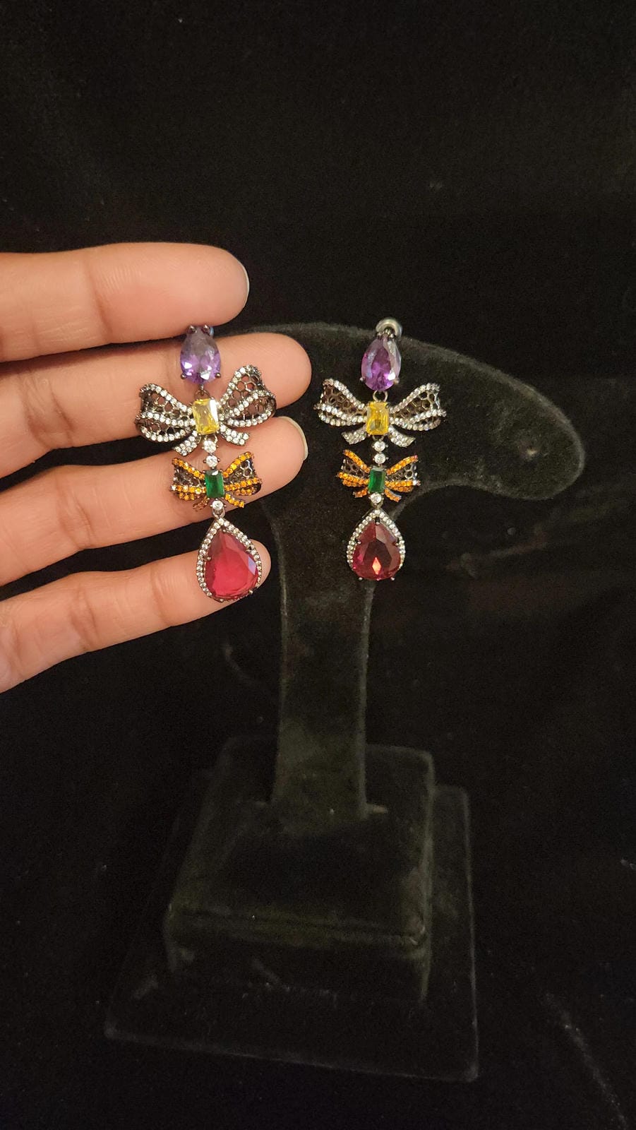 Brilliant Multi-Color Butterfly Ruby Earrings