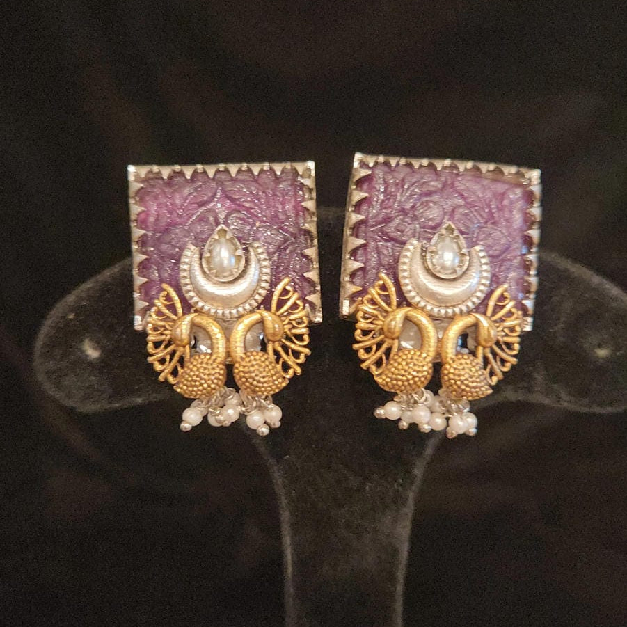 Exotic German Silver Fusion Studs