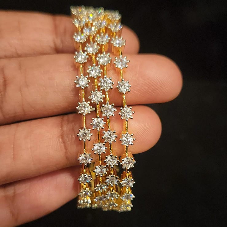 Elegant CZ Four Count Bangles