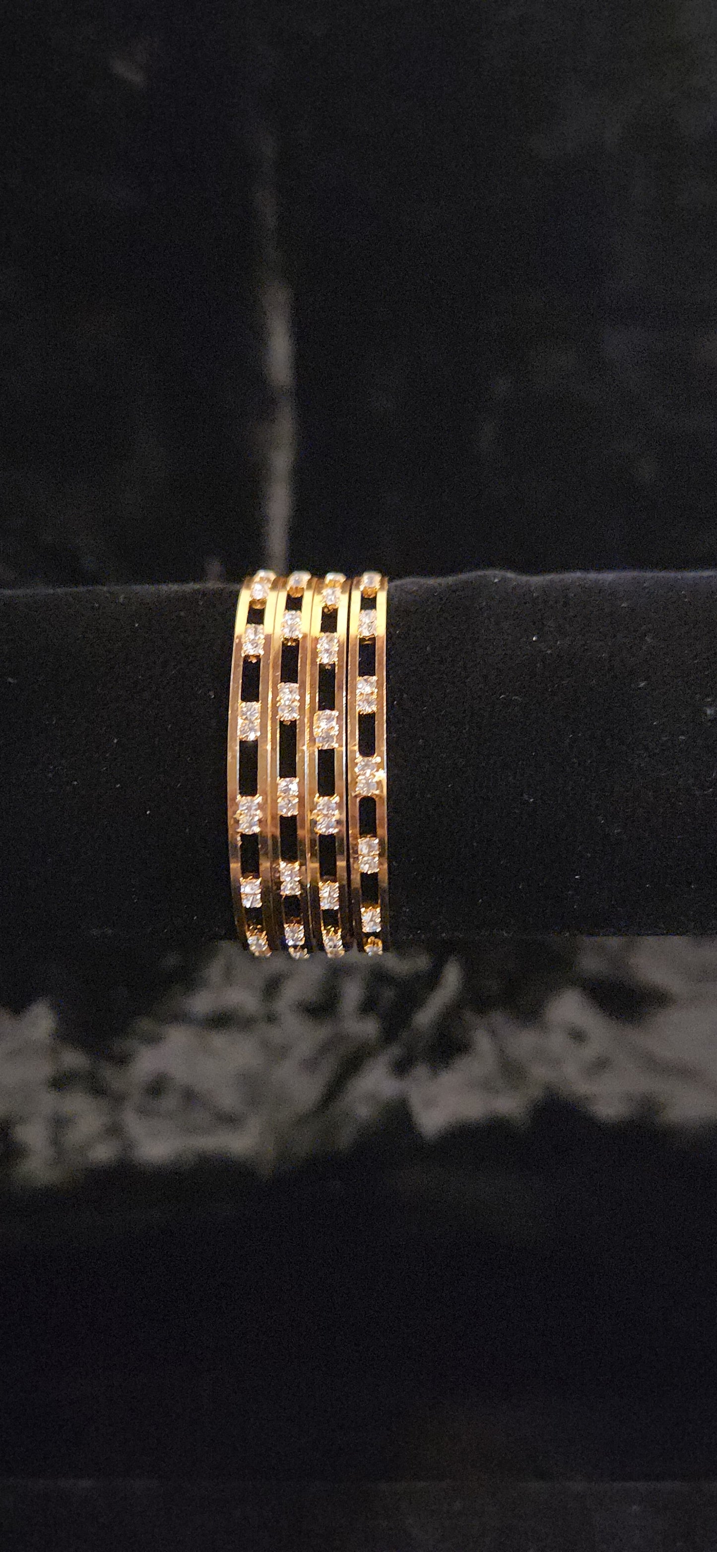 Dazzling Gold Finish Moissanite Kids Bangle