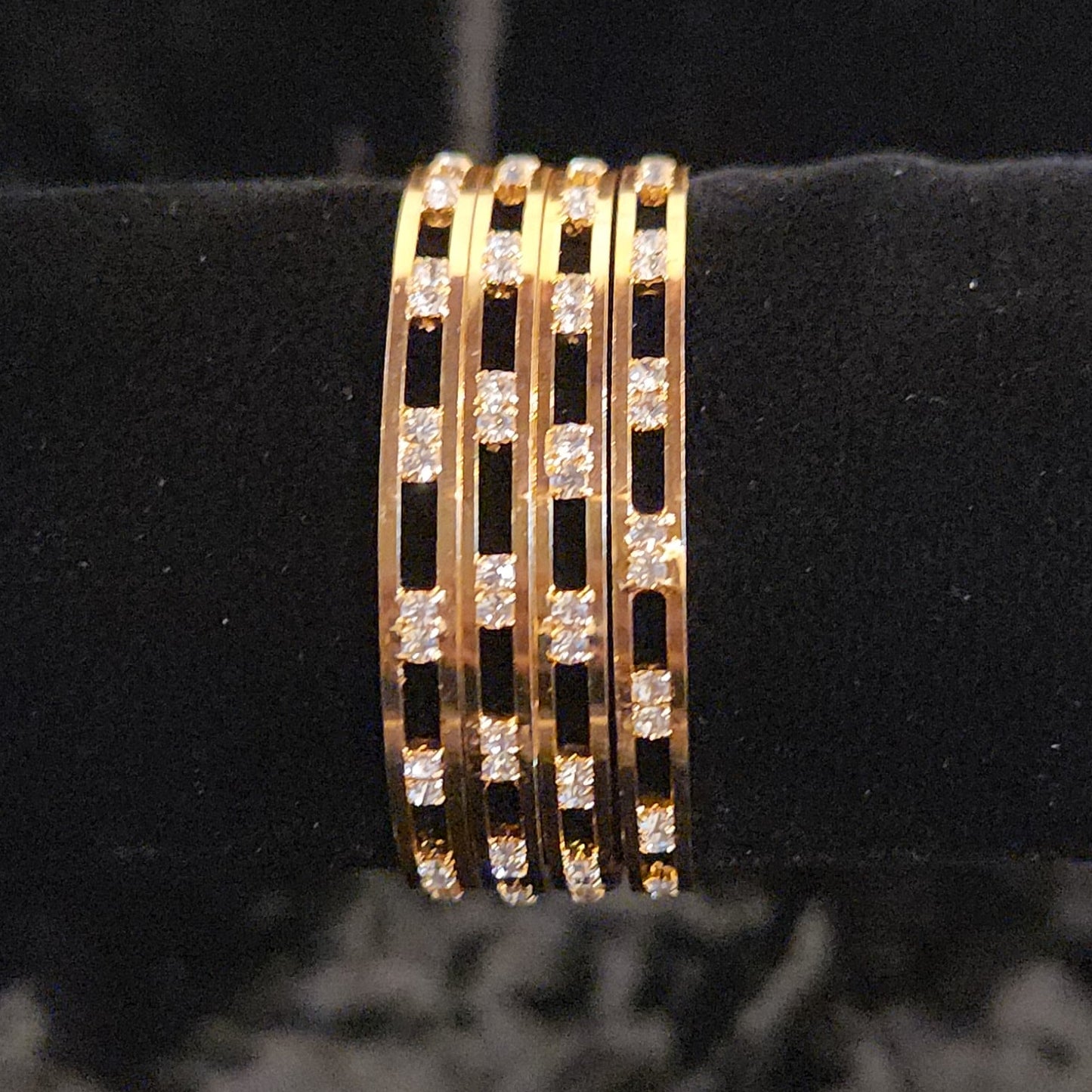 Dazzling Gold Finish Moissanite Kids Bangle