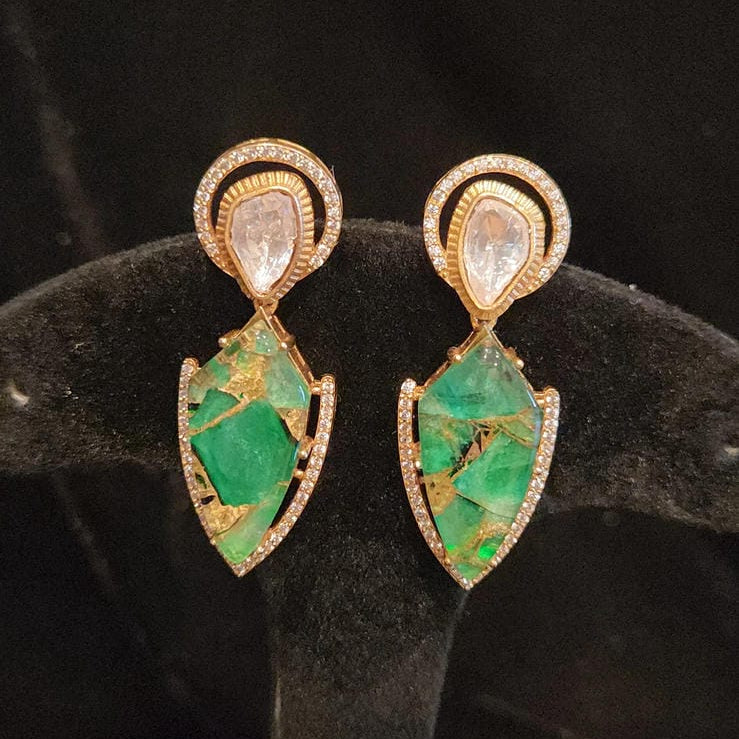 Vibrant Fire Stone Design Earrings