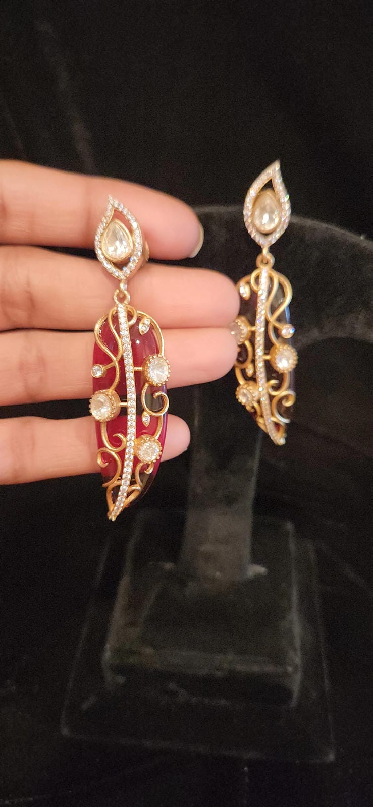 Brilliant Feather Design Earrings