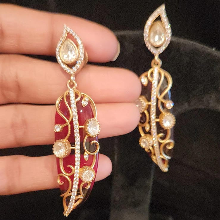 Brilliant Feather Design Earrings