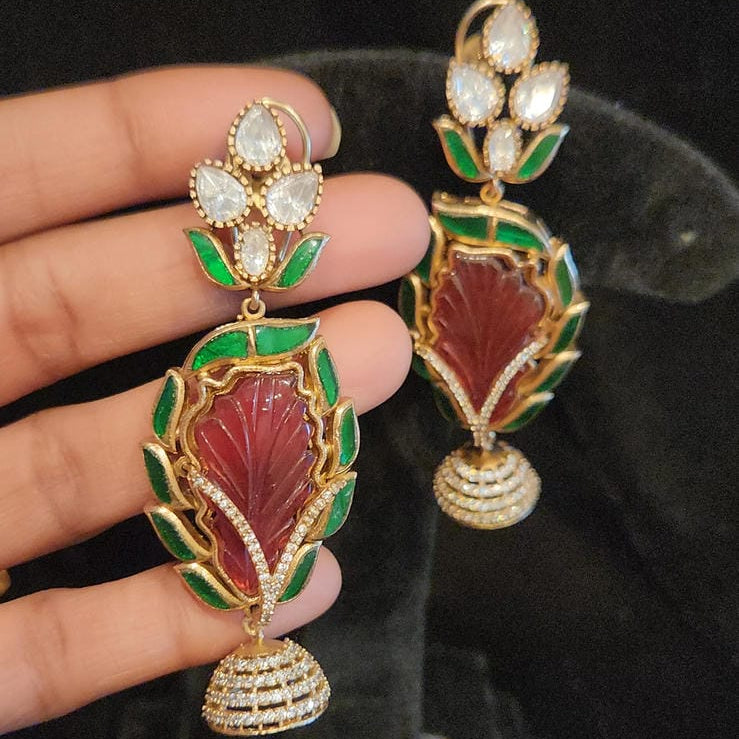Brilliant Feather Design Jhumkas