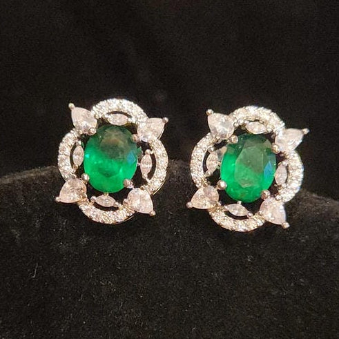 Luxurious Cocktail Studs | Emerald Stone
