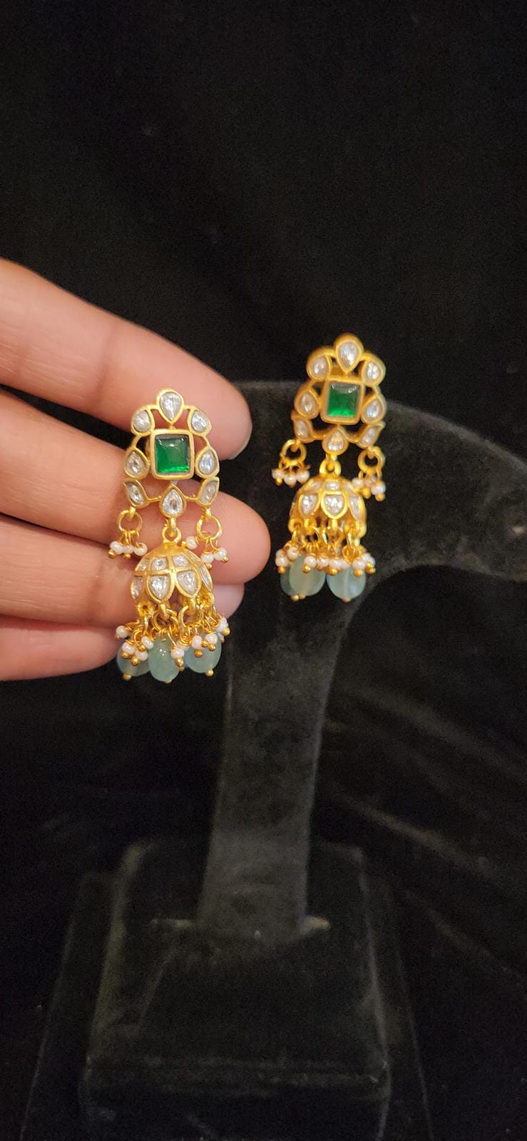 Authentic Kundan Floral Jhumkas
