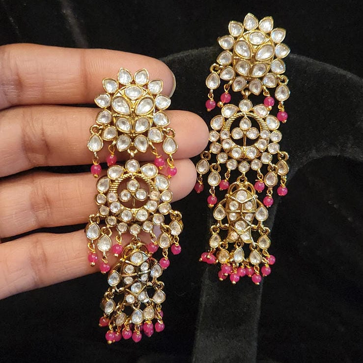 Authentic Kundan Chandbali Earrings