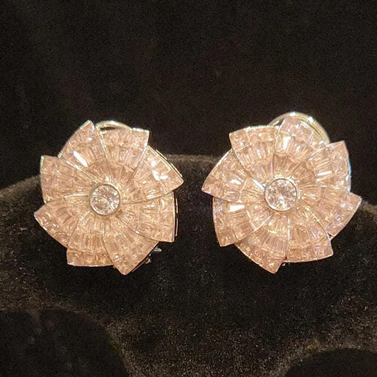 Sparkling CZ Floral Studs