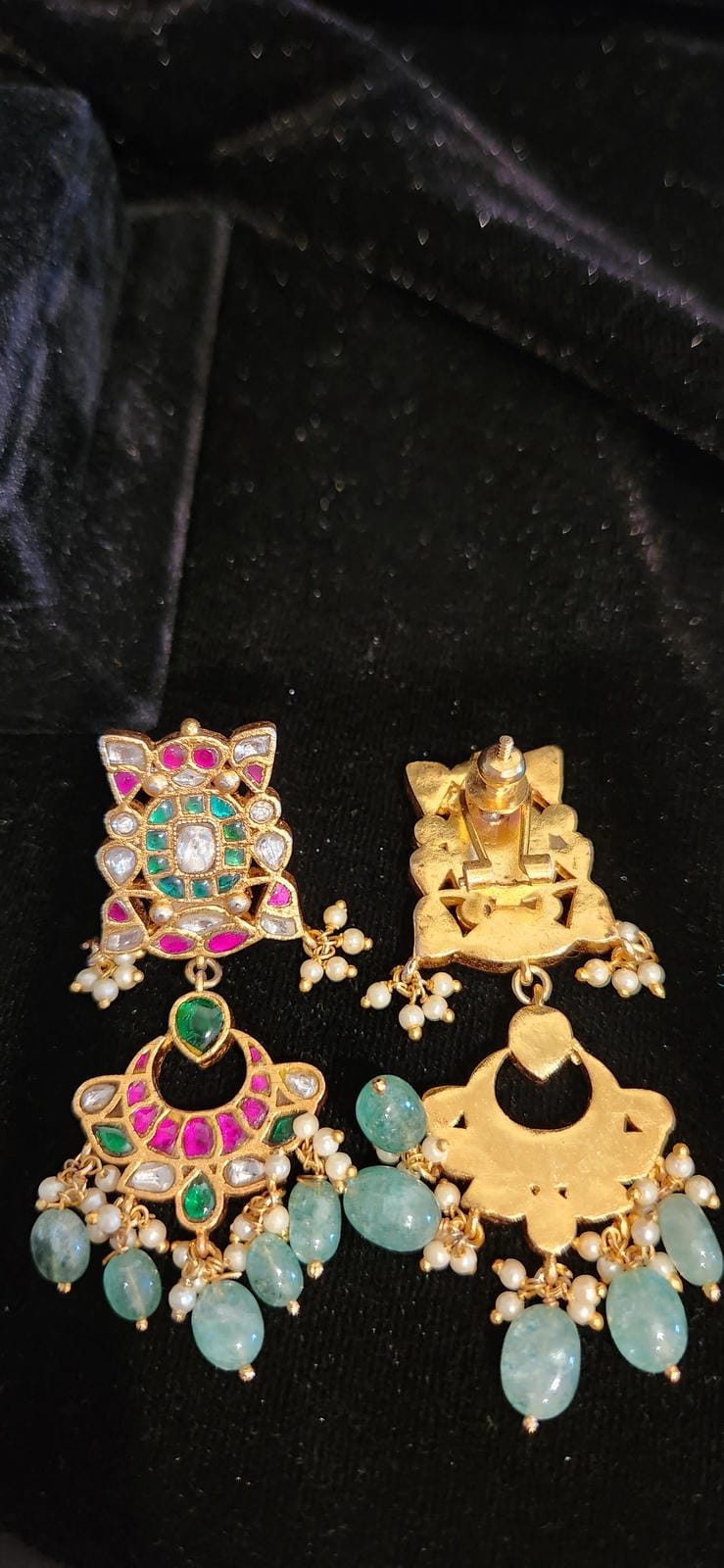 Vibrant Kundan Chandbali Earrings
