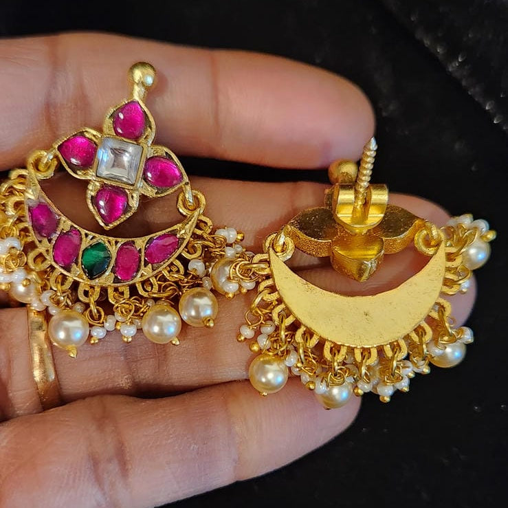 Authentic Kundan Chandbali Earrings