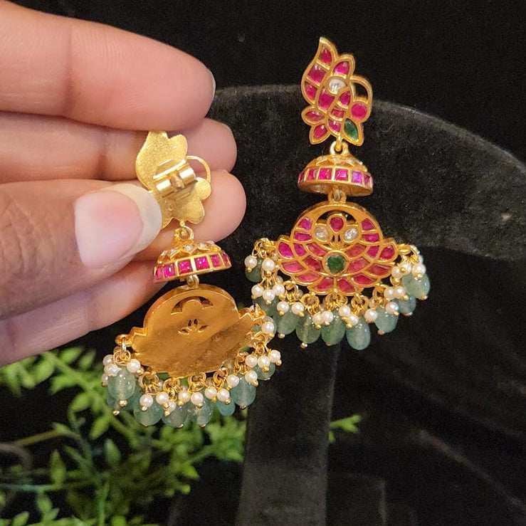 Vibrant Kundan Chandbali Earrings