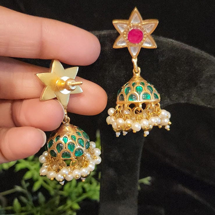 Traditional Kundan Star Jhumkas