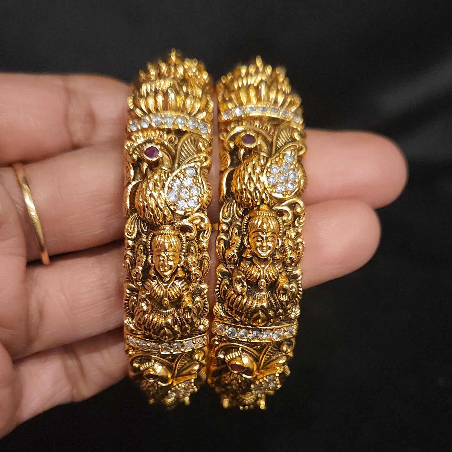 Lakshmi Peacock Design Antique Bangles