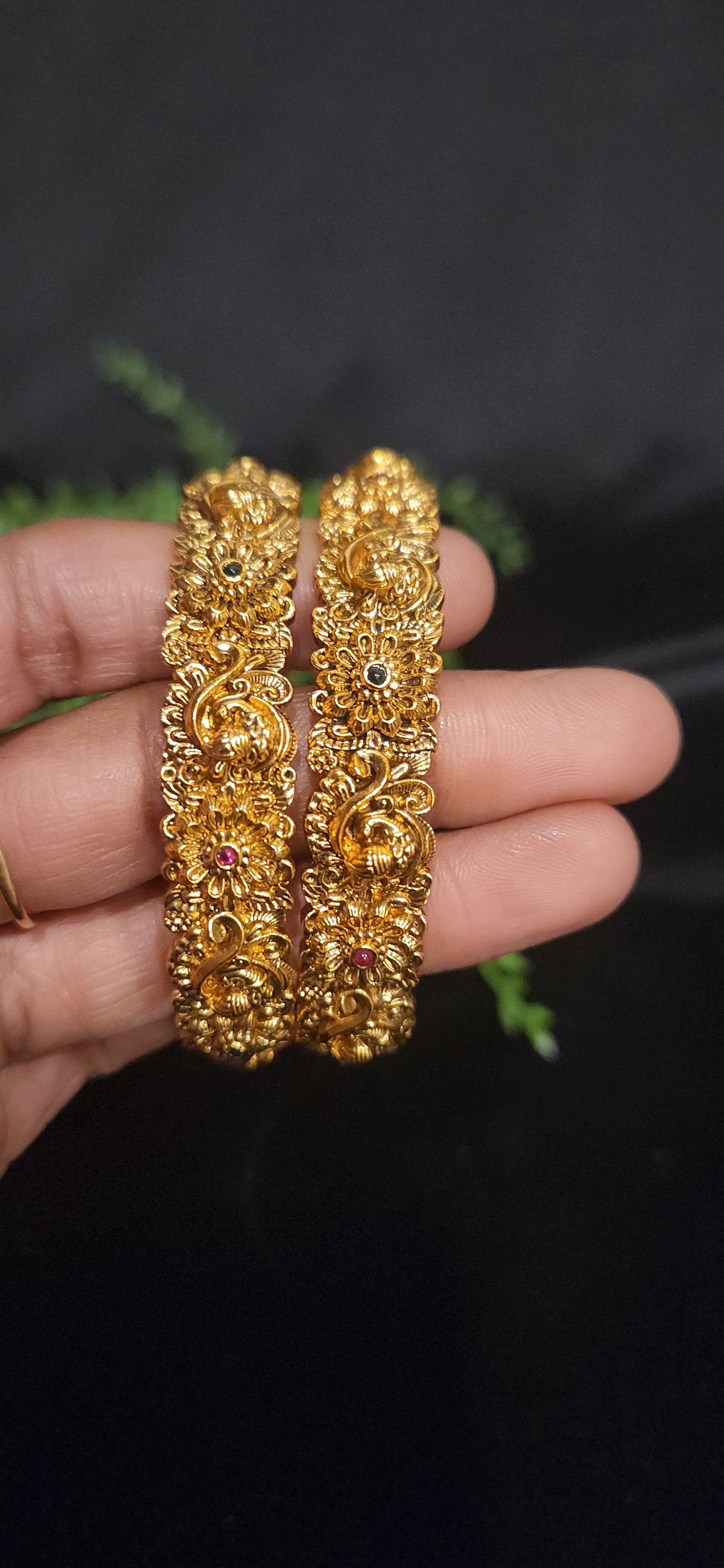 Nakshi Floral and Peacock Design Bangles