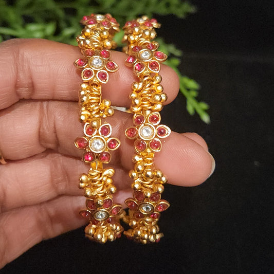 Floral Design Kemp Bangles with Loreal gold balls