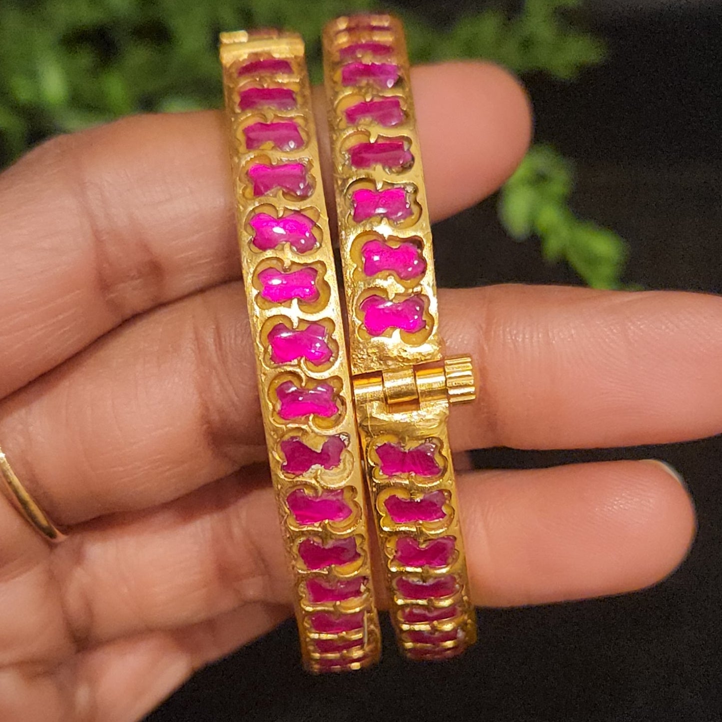 Designer Kundan Openable Bangles