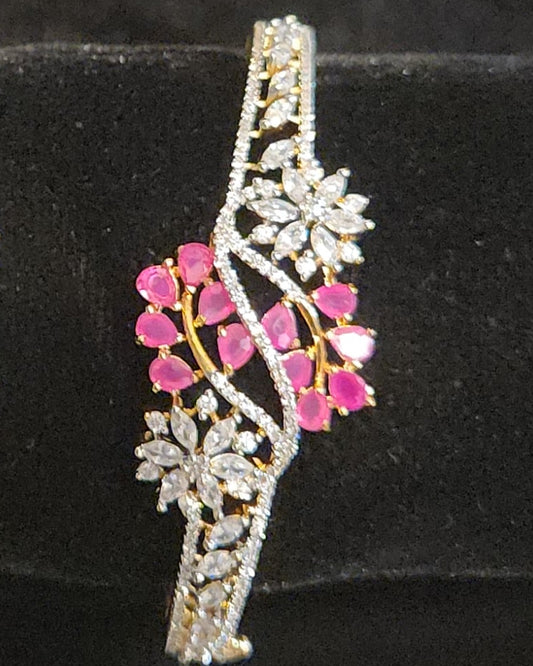 Vibrant CZ Floral Design Bracelet