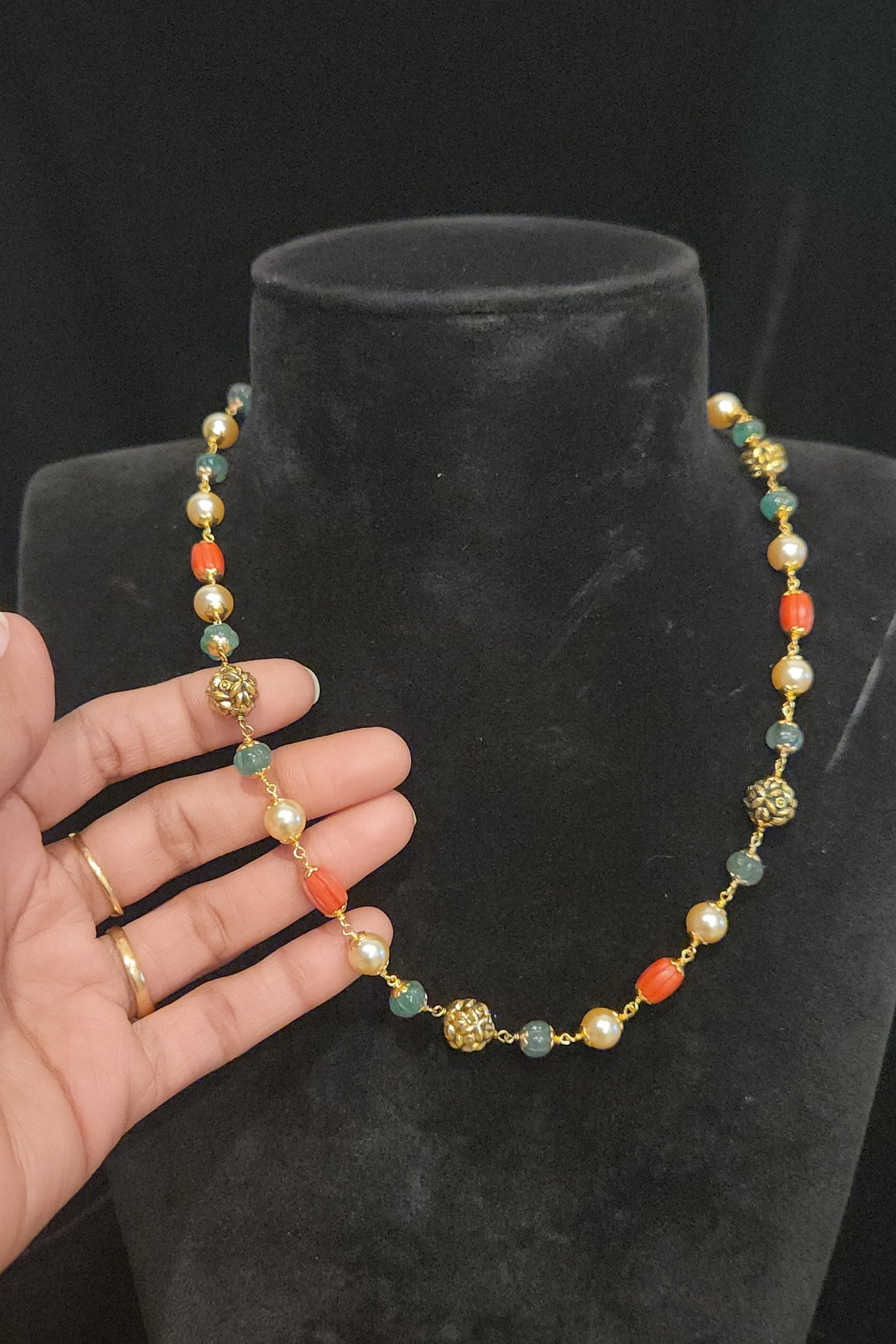 Vibrant Multi Color Mala with Nakshi Balls