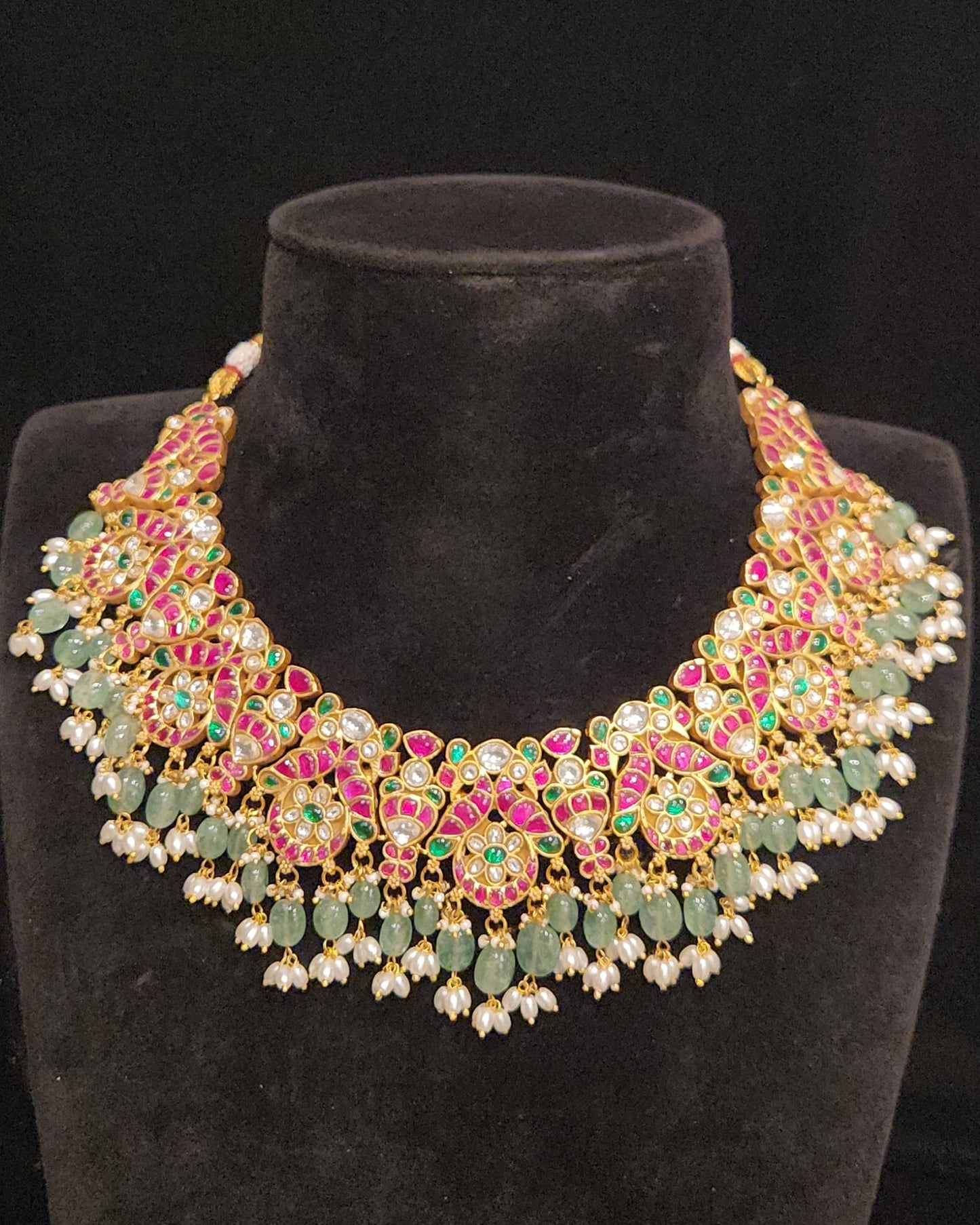 Opulent Jadau Kundan Peacock Chandbali Necklace Set