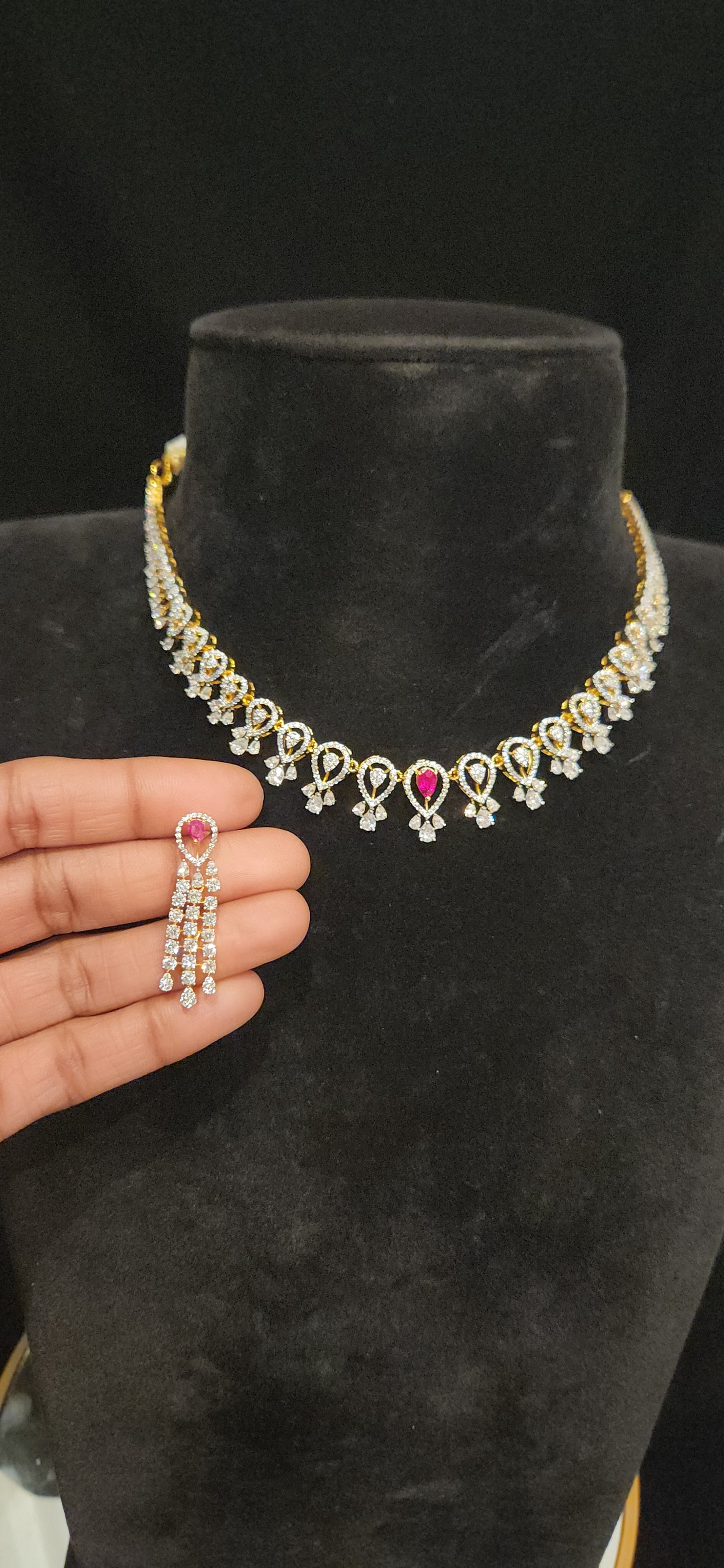 92.5 Silver Ruby Necklace