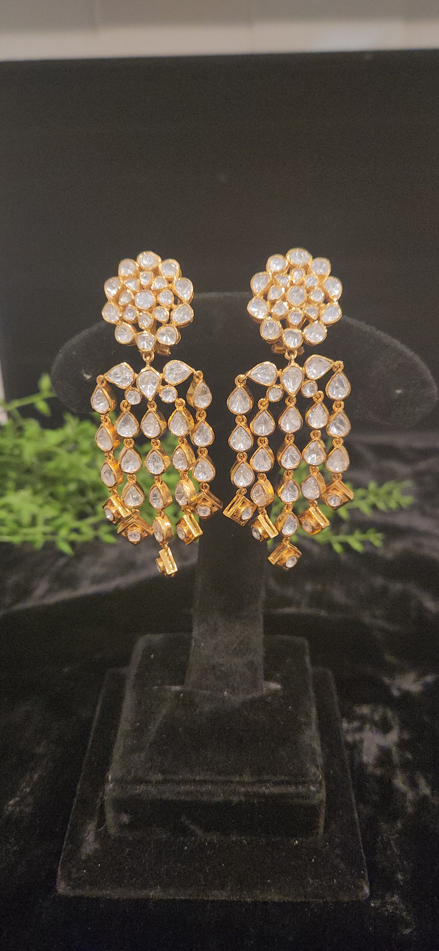 92.5 Silver Floral Moissanite Earrings