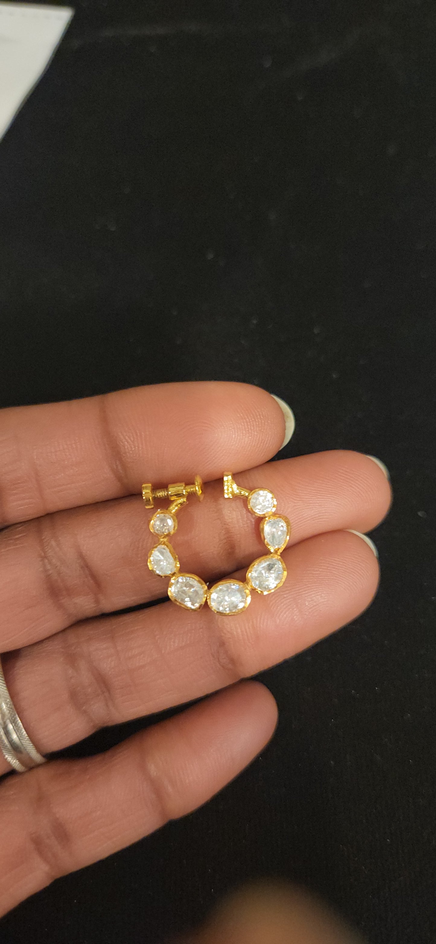 92.5 Silver Moissanite Nose Pin