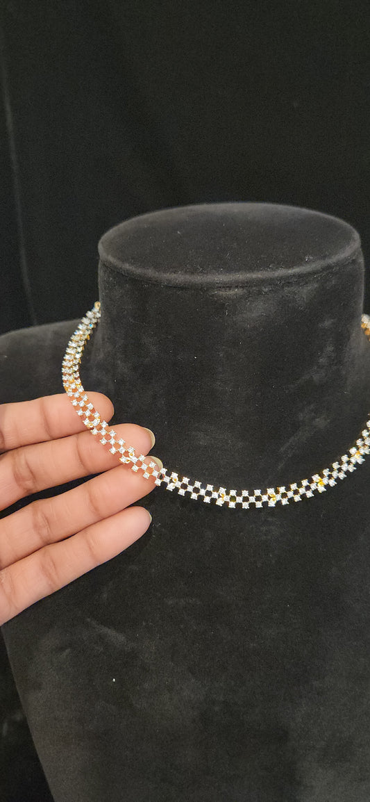 Sophisticated Checks CZ Designer Necklace for Kids and Mommies