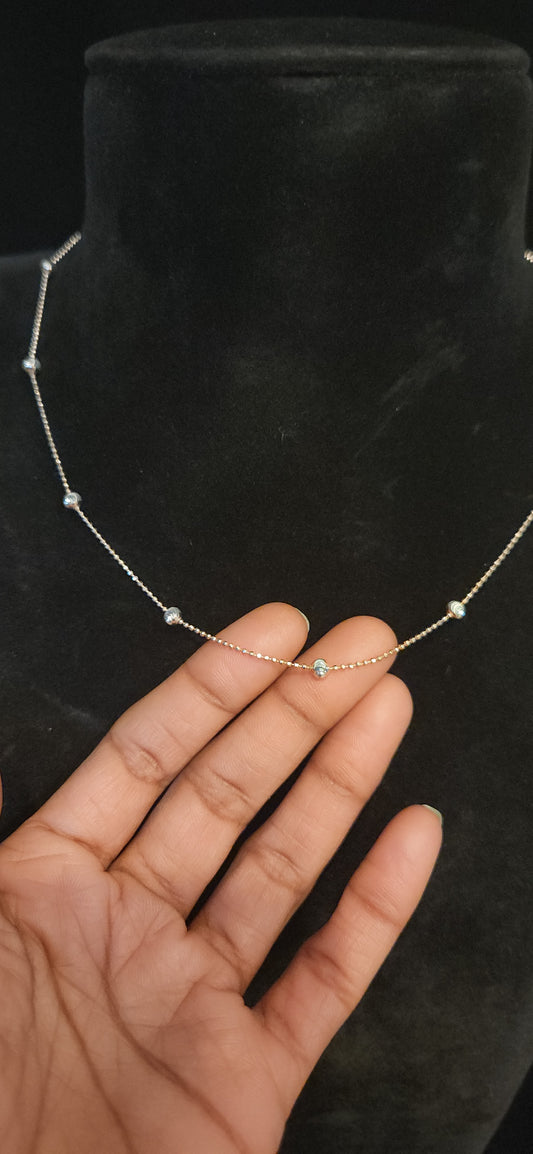 92.5 Silver Moissanite Floral Motif Chain