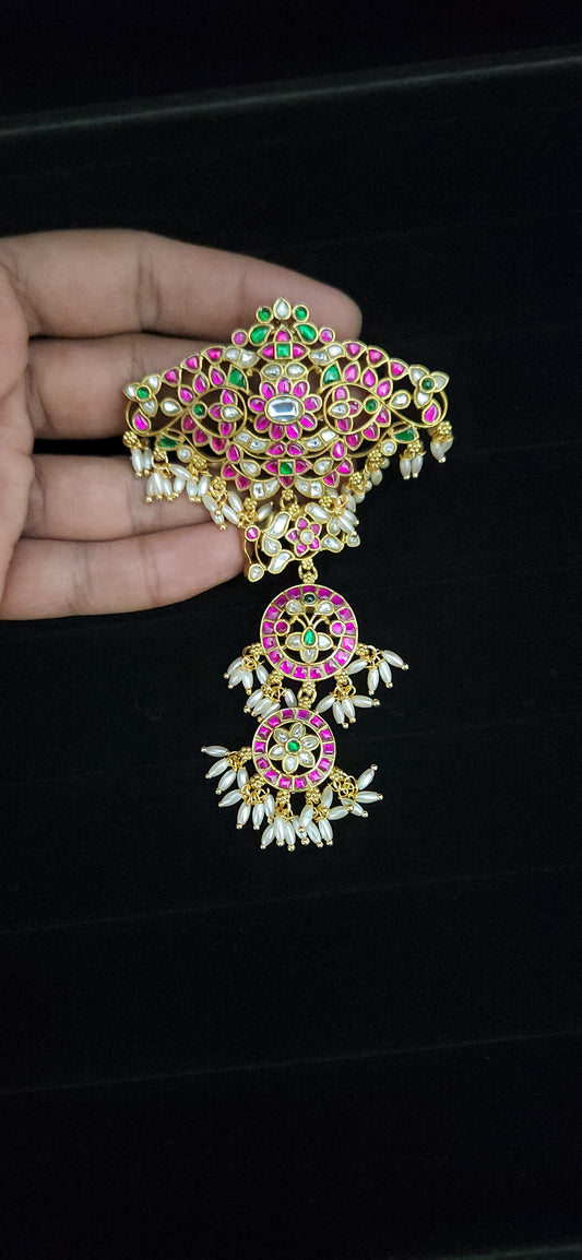 Luminous Traditional Multicolor Kundan Long Pendant