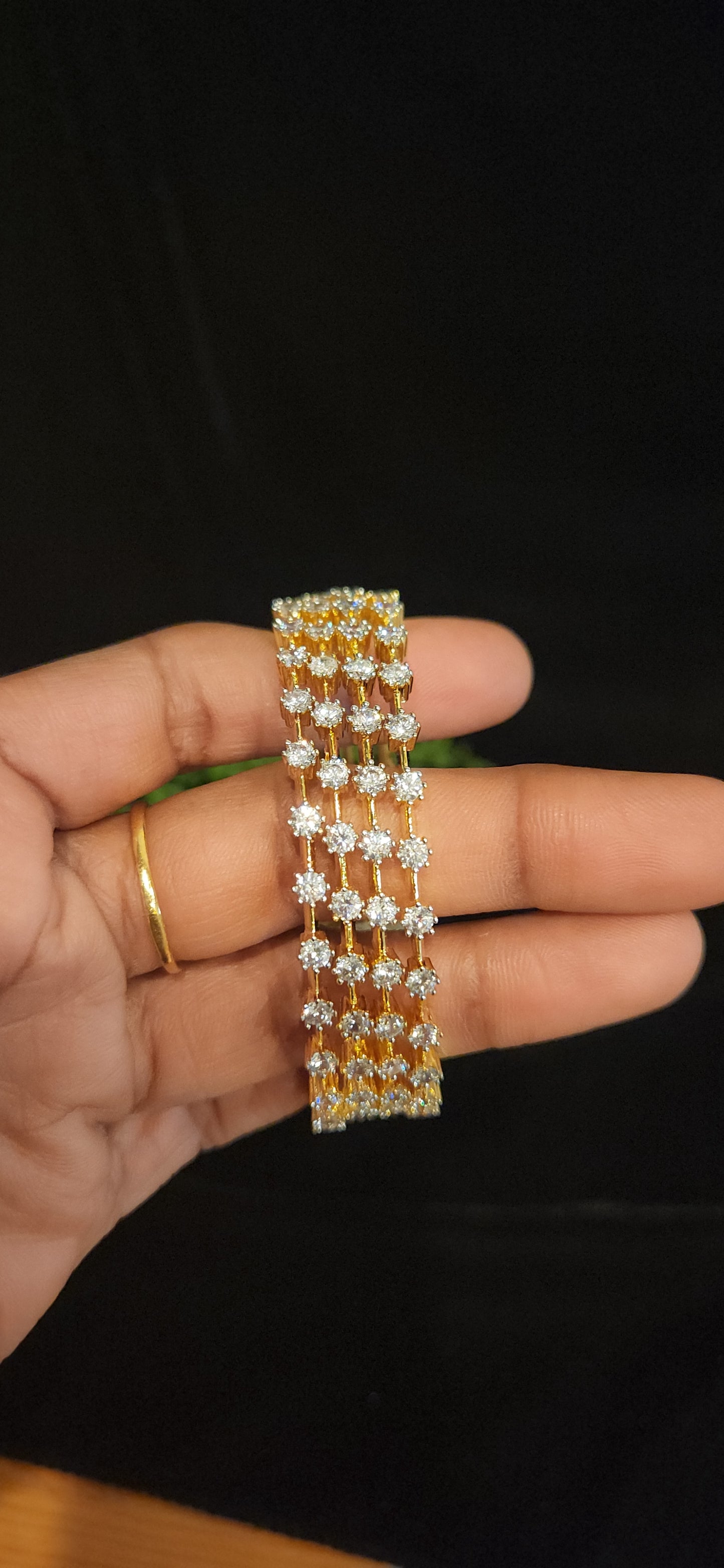 Elegant 4-Line CZ Diamond Tennis Bangles for Women