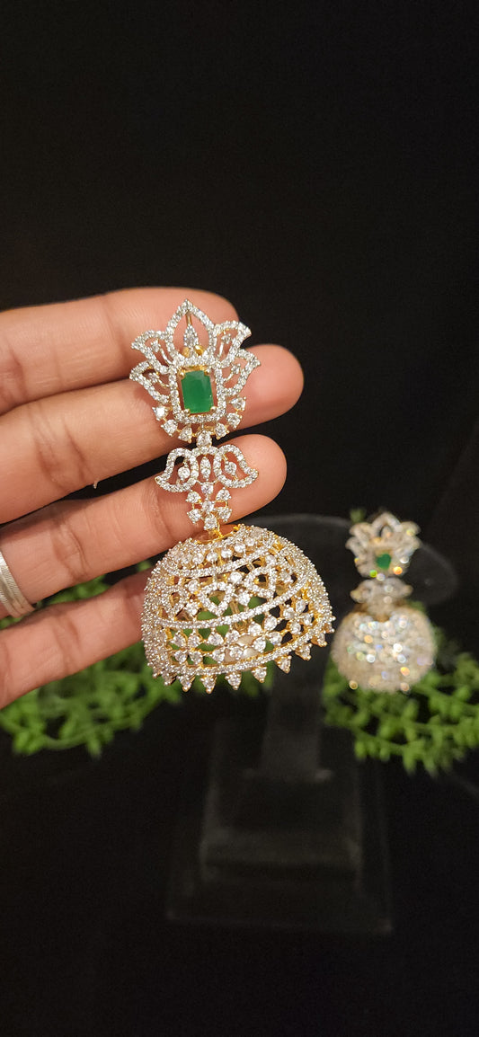 Premium Emerald CZ Jhumka