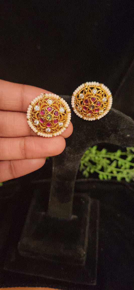 Matt Finish Multicolor Pearl Studs
