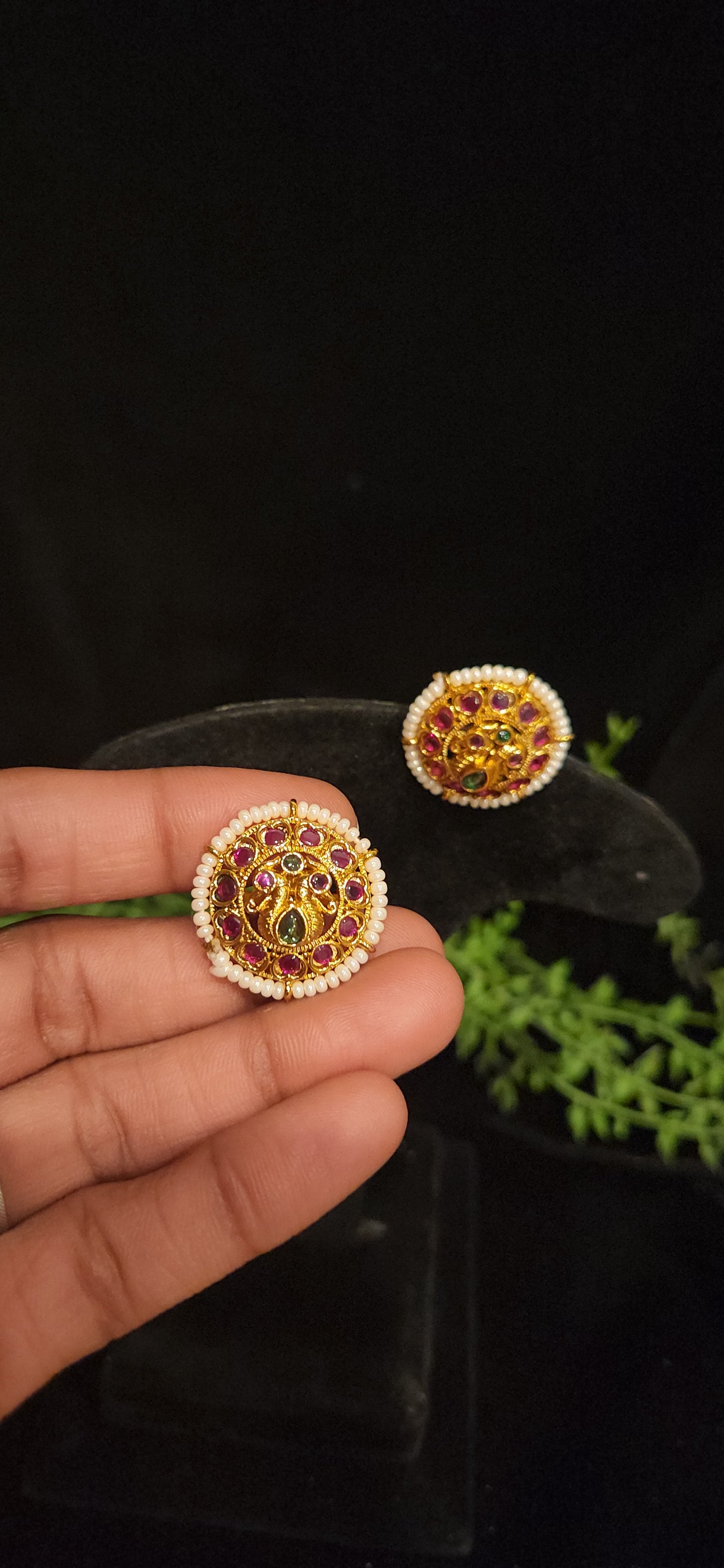 Matt Finish Multicolor Pearl Studs