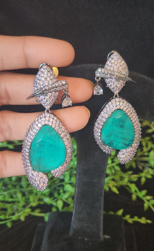 Premium Green Stone Designer Earrings