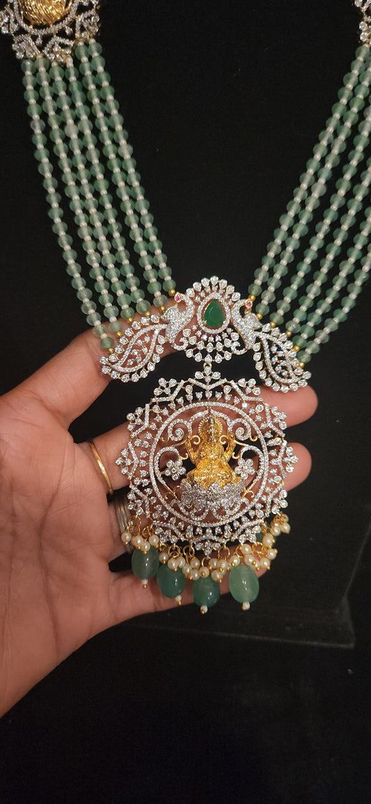 Lakshmi CZ Pumpkin Beads Heritage Haram