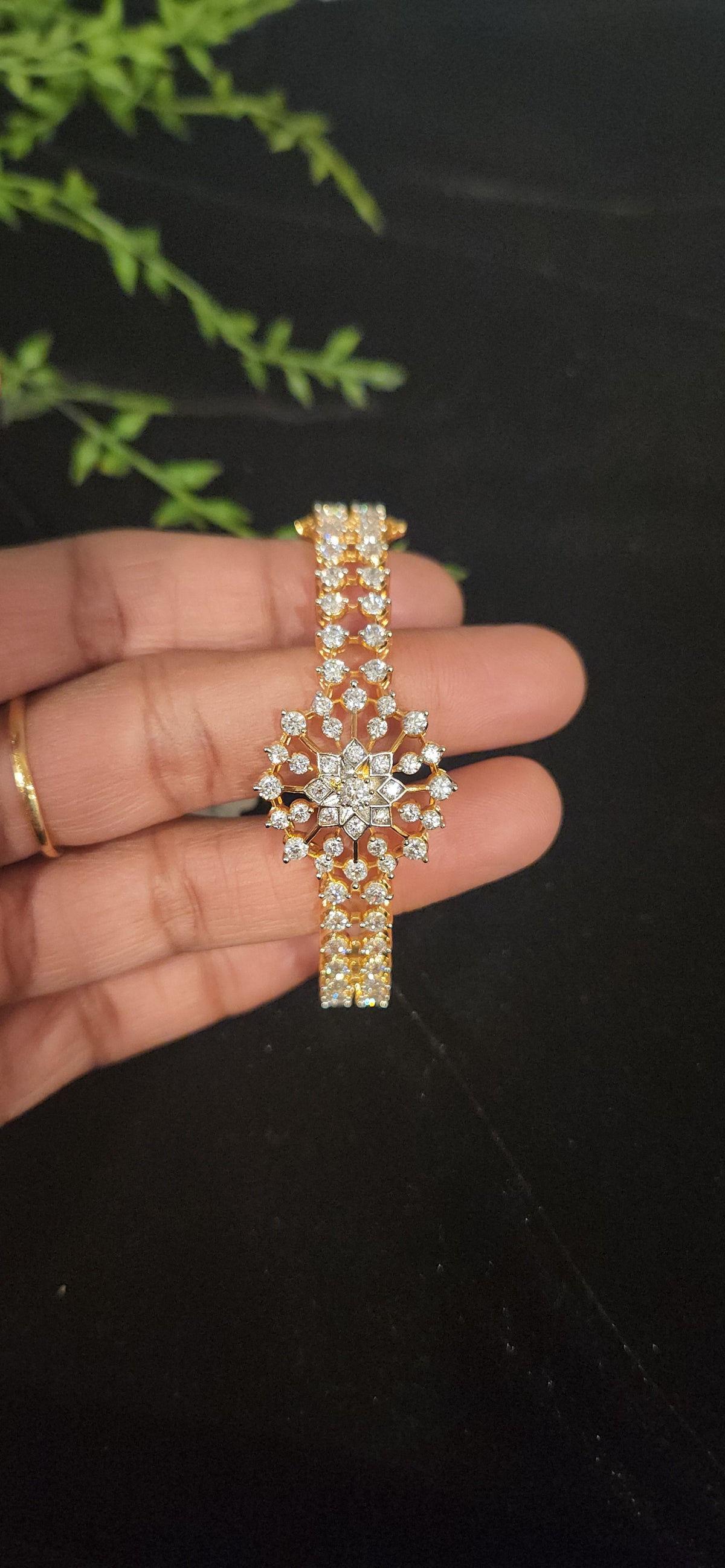 Openable CZ Bangles – Hexagon Shaped