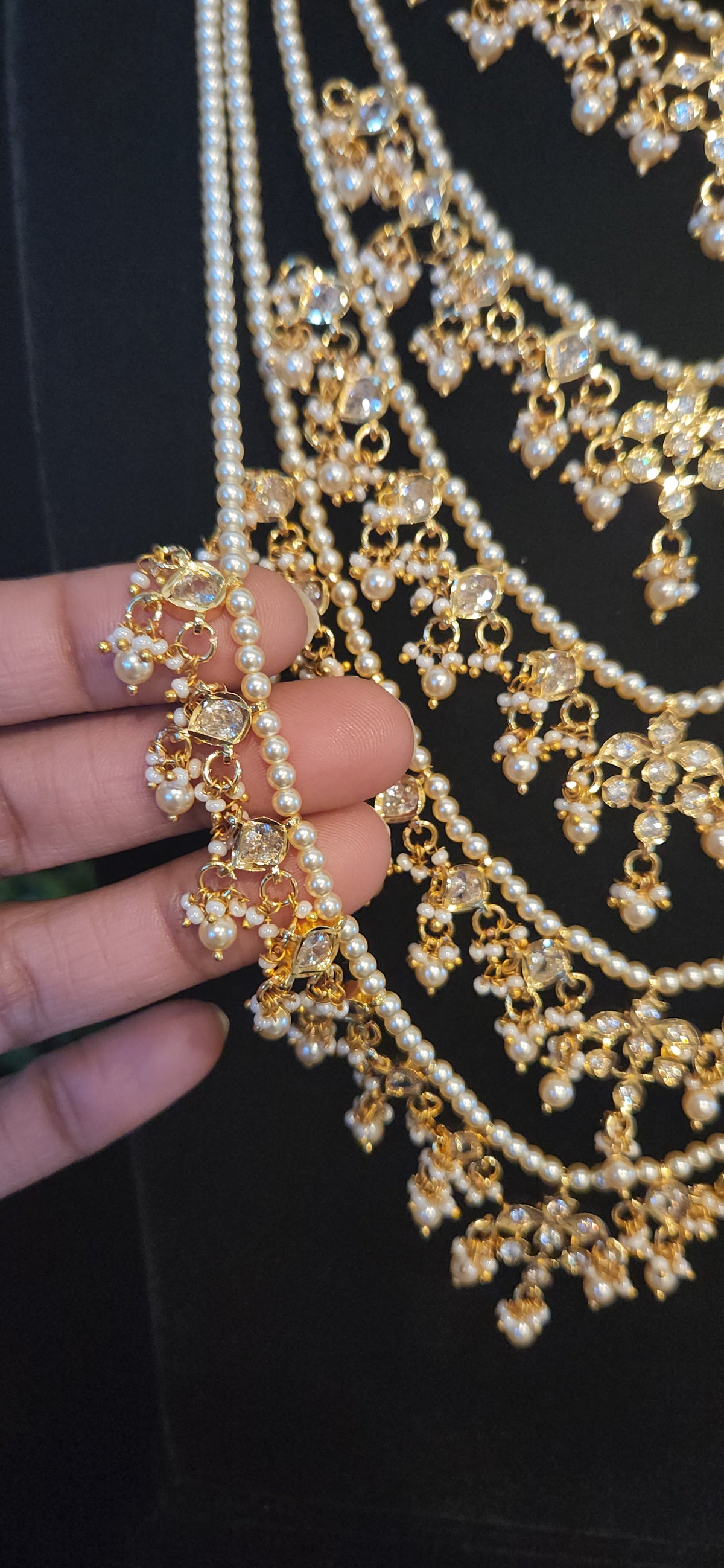 Paanchlada With Uncut Stones and Pearls