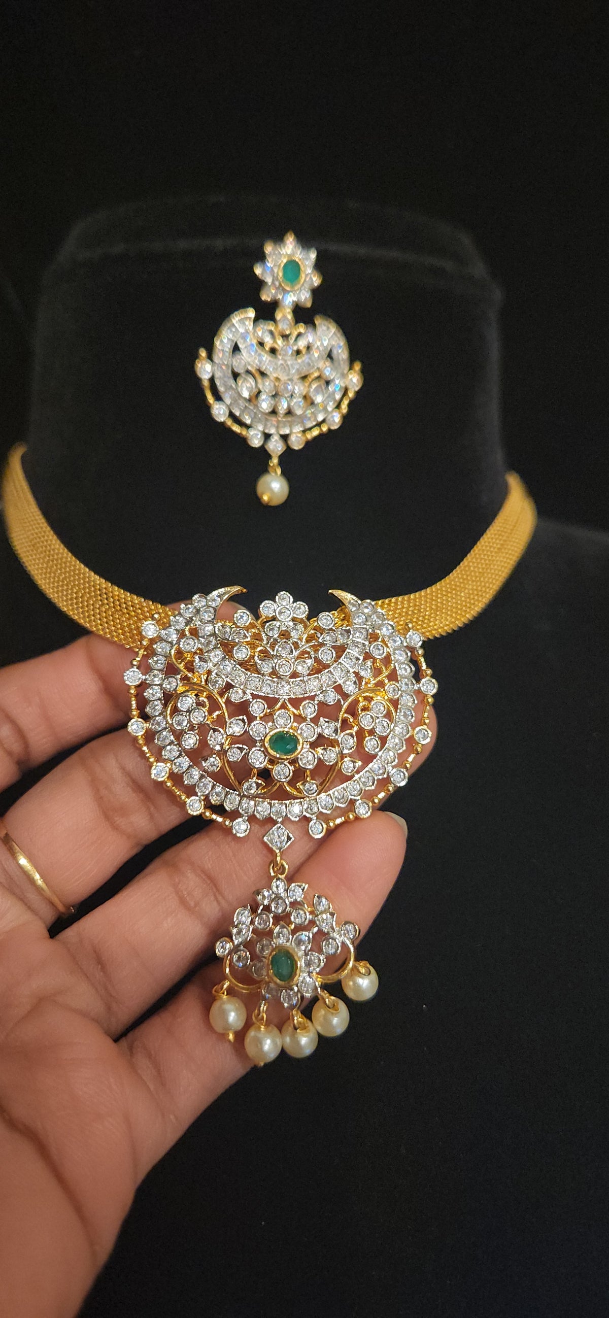 Designer Mesh Chain with CZ pendant