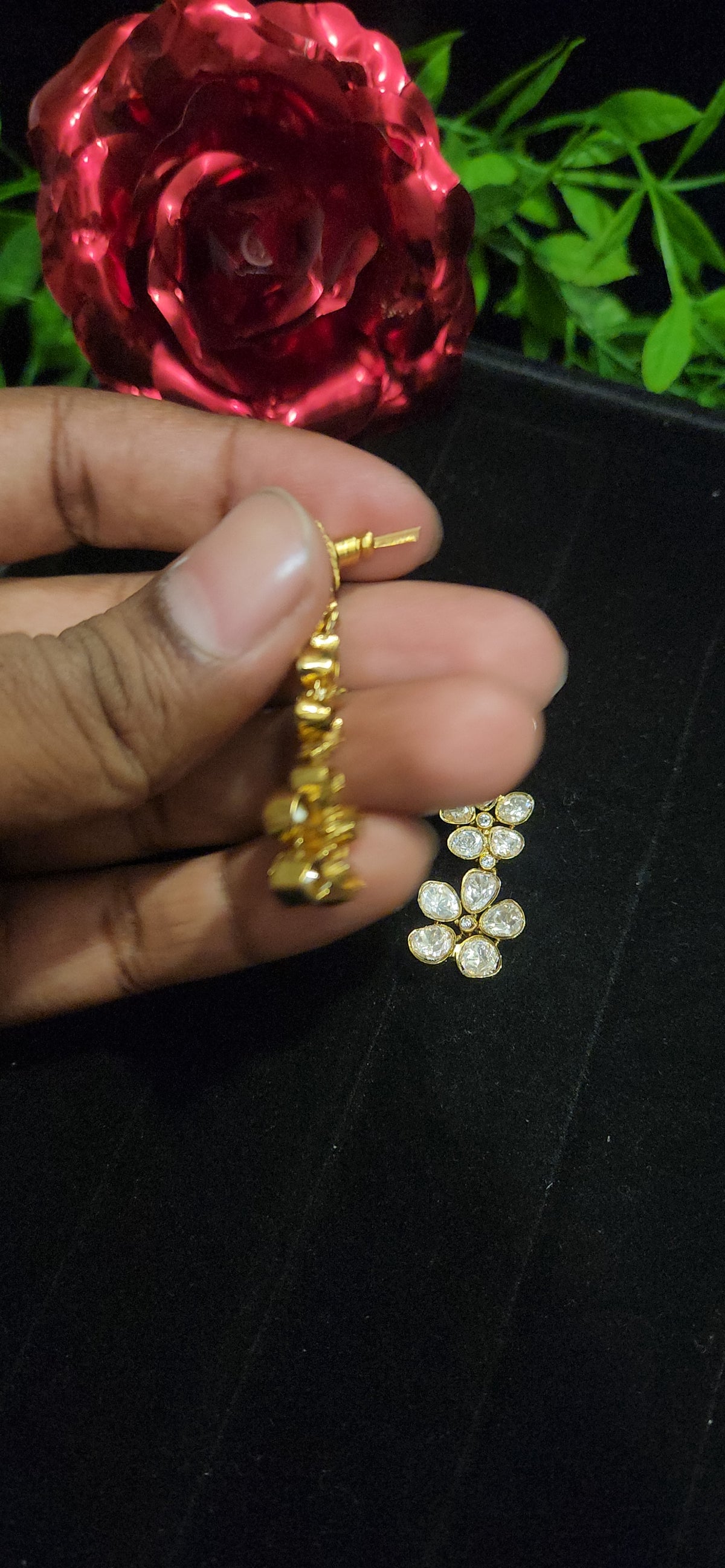 Floral Moissanite Danglers