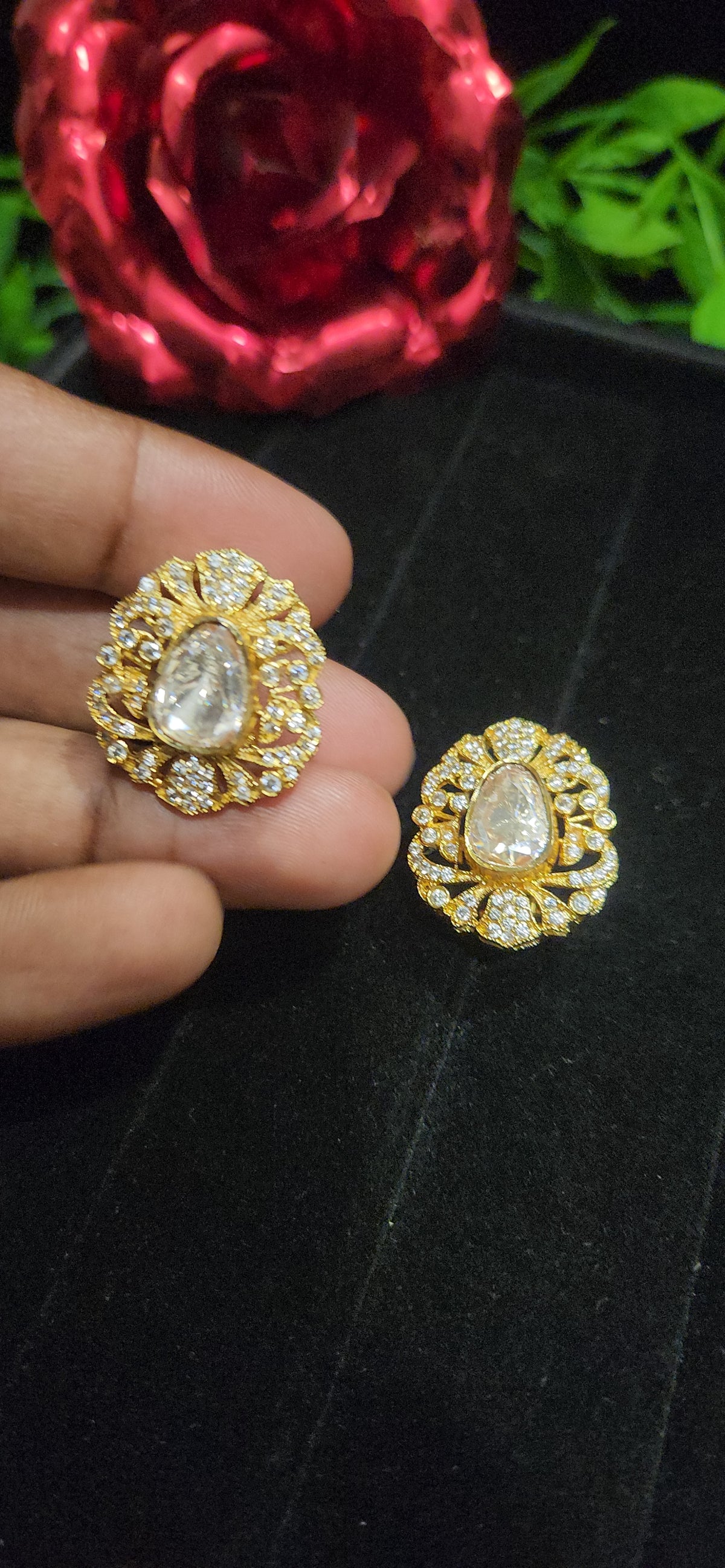 Moissanite Floral Studs